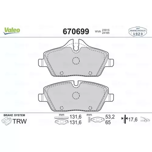 VALEO Ön Fren Balatası 670699