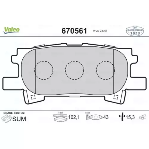 VALEO Arka Fren Balatası Tk 670561