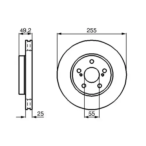 BOSCH Fren Diski Havalı Ön 255 5Mm 0986478584