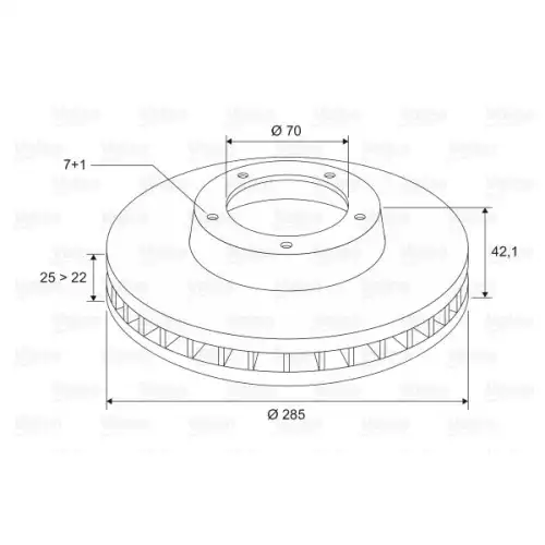 VALEO Ön Fren Diski Havalı 285mm 186881