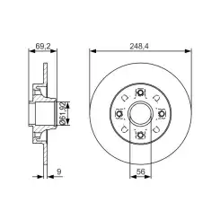 BOSCH Fren Diski Arka Rulmanlı+Abs Okuyuculu Adet 0986479S43