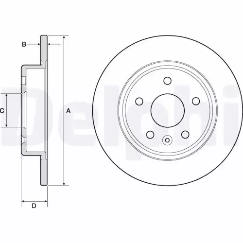 DELPHI Arka Fren Diski Ø264 Mm 15 Jant Karbon Kaplamalı BG4761C