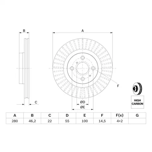 BOSCH Ön Fren Diski 0986479E37