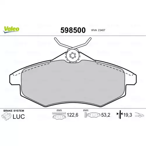 VALEO Ön Fren Balatası Tk 598500