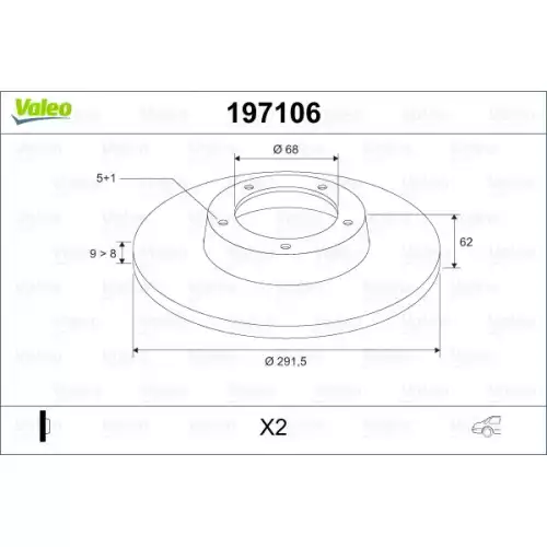 VALEO Arka Fren Diski Tk 197106