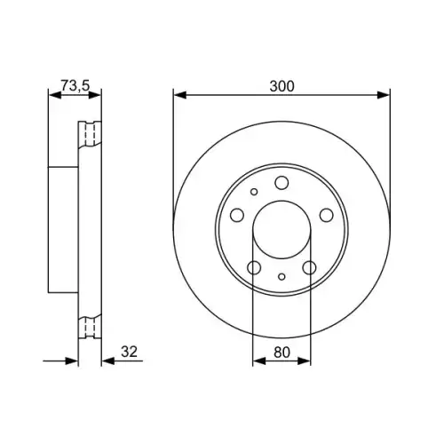 BOSCH Ön Fren Diski Havalı 300Mm 0986479315