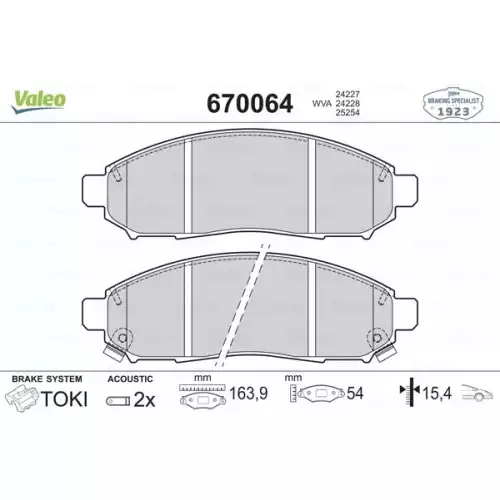 VALEO Ön Fren Balatası Tk 670064