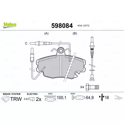 VALEO Ön Fren Balatası Tk 598084