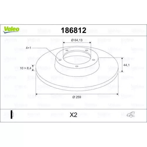 VALEO Arka Fren Diski Takım 186812