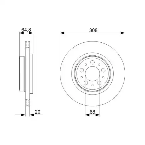 BOSCH Arka Fren Diski 308MM (XC90) 0986479320