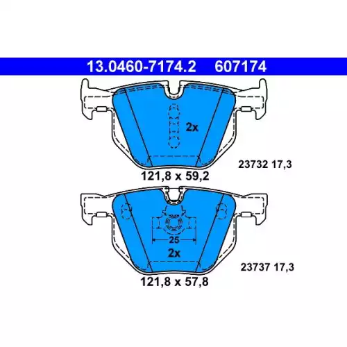 ATE Arka Fren Balatası 13.0460-7174.2