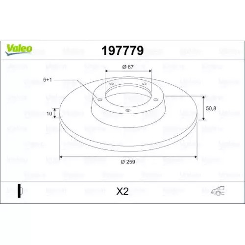 VALEO Arka Fren Diski Takım 197779