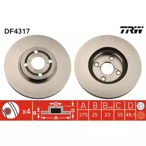 TRW Ön Fren Diski DF4317