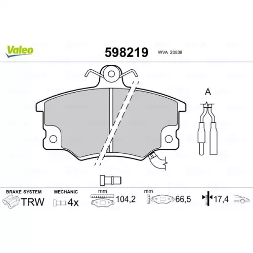 VALEO Ön Fren Balatası Tk 598219