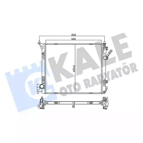 KALE Motor Su Radyatörü Brazing 26Mm- 355545