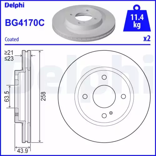 DELPHI Ön Fren Diski 258Mm BG4170C