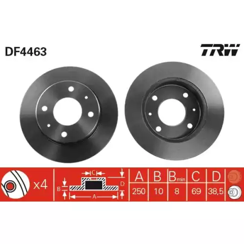 TRW Arka Fren Diski DF4463