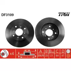 TRW Ön Fren Diski Havalı 260.4mm Takım DF3109