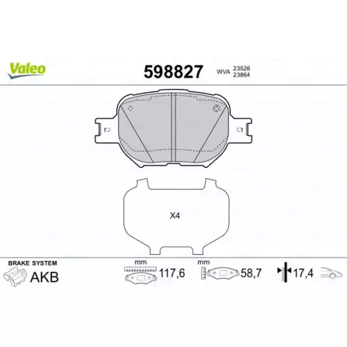 VALEO Ön Fren Balatası Tk 598827