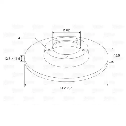 VALEO Ön Fren Diski Düz 236mm 186530