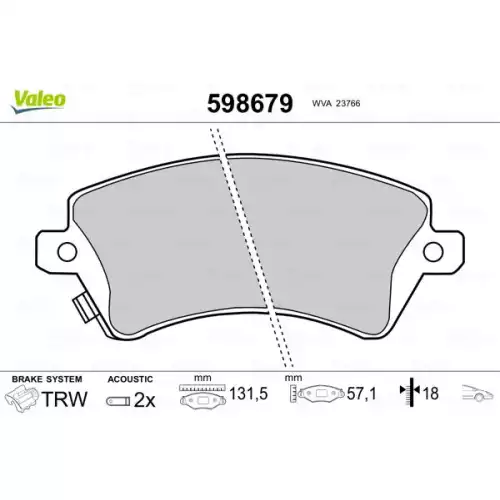 VALEO Ön Fren Balatası Tk 598679-670679