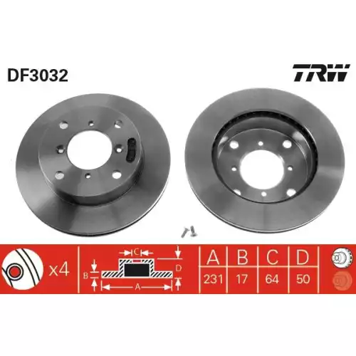 TRW Ön Fren Diski Havalı Takım DF3032