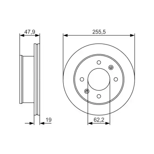 BOSCH Ön Fren Diski Havalı (2564) 0986479S21