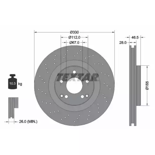 TEXTAR Ön Fren Diski Spor Tip 92119805