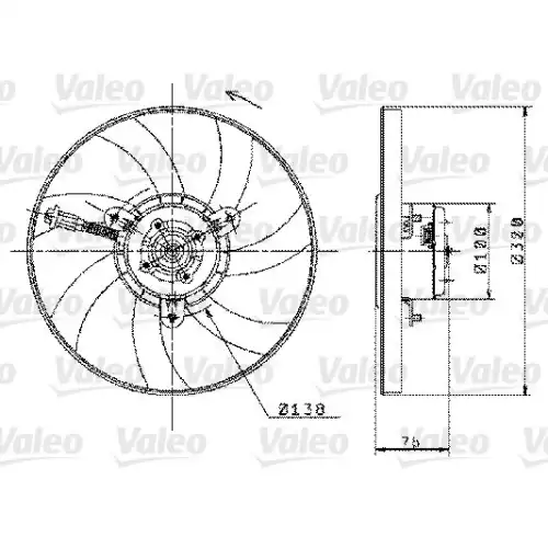 VALEO Radyatör Fan Motoru Sağ 698358