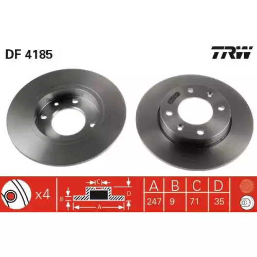 TRW Arka Fren Diski DF4185