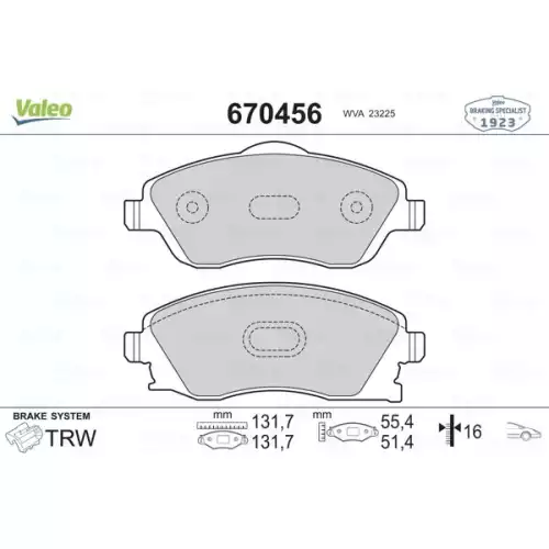 VALEO Ön Fren Balatası Tk 670456