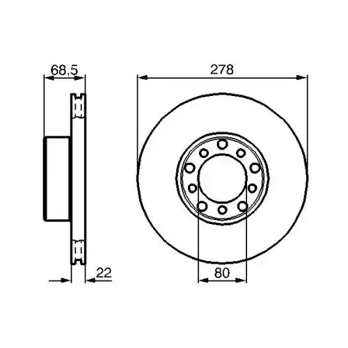 BOSCH Ön Fren Diski Havalı 278 MM 0986478061