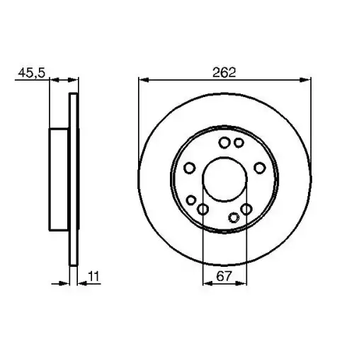 BOSCH Ön Fren Diski Düz 262 MM 0986478114