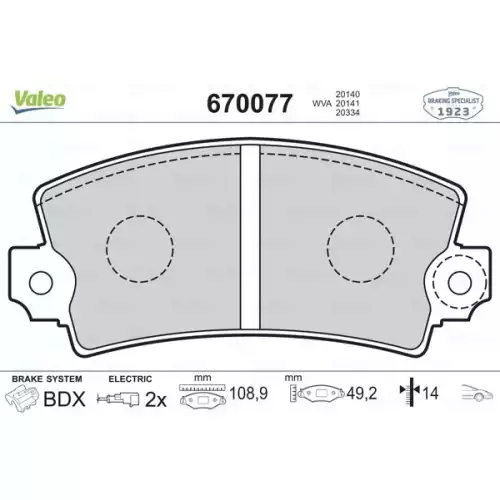 VALEO Ön Fren Balatası Tk 670077