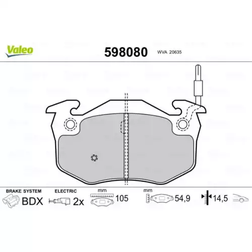 VALEO Ön Fren Balatası Tk Fişli 598080