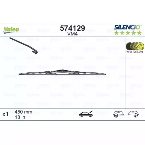 VALEO Silecek Süpürgesi Sılencıo Yolcu Tarafı 450mm 574129