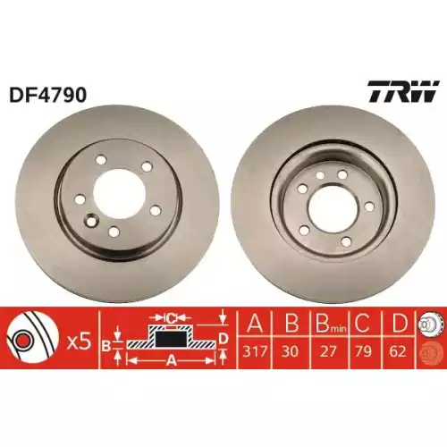 TRW Ön Fren Diski Havalı DF4790