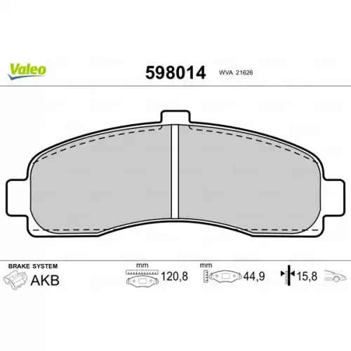 VALEO Ön Fren Balatası Tk 598014