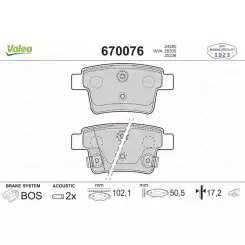 VALEO Arka Fren Balatası Tk 670076