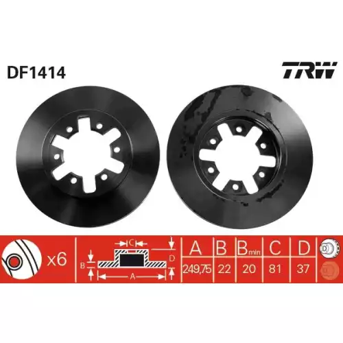 TRW Ön Fren Diski Havalı 249mmmm DF1414