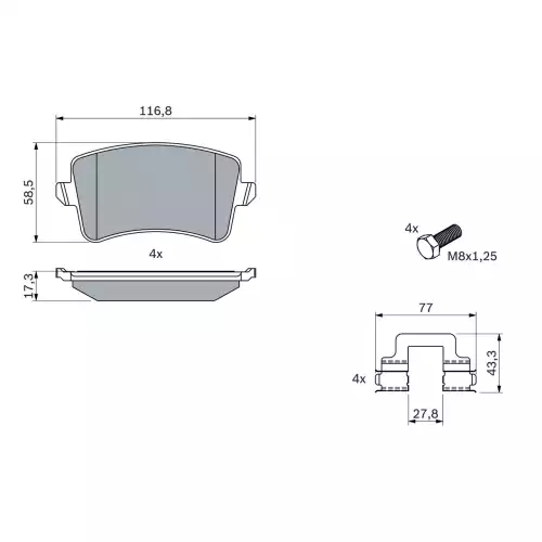 BOSCH Arka Fren Balatası Tk 0986494733