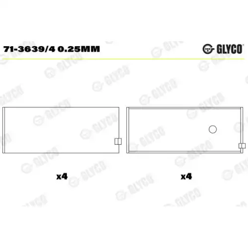 GLYCO Kol Yatak 025 mm 71-3639/4 0.25MM