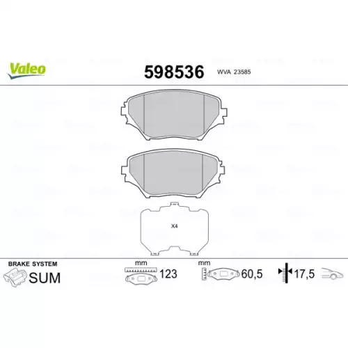 VALEO Ön Fren Balatası Tk 598536