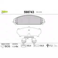 VALEO Ön Fren Balatası 598743