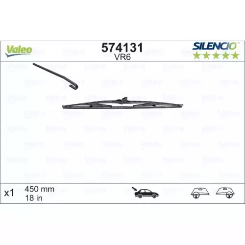 VALEO Arka Cam Silecek Süpürgesi Sılencıo X1 Vm6 450mm 574131