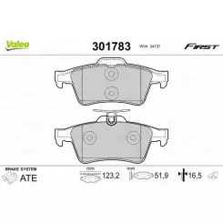 VALEO Arka Fren Balatası Tk 301783