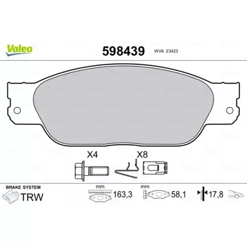 VALEO Ön Fren Balatası 598439