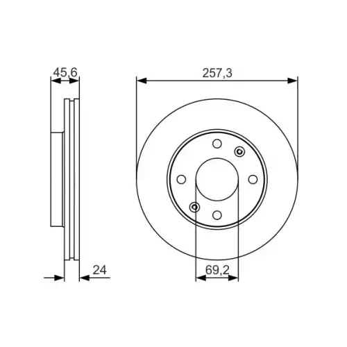 BOSCH Ön Fren Diski Havalı 257.mm Takım 0986479S03