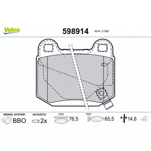 VALEO Arka Fren Balatası Tk 598914