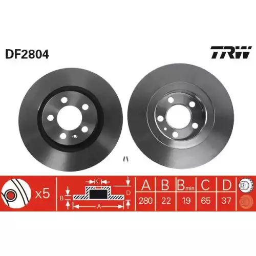 TRW Ön Fren Diski Havalı 280.5.mm DF2804